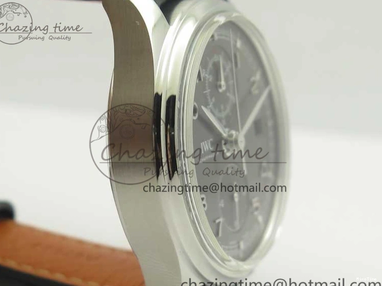 MIROTIME 0320 Portuguese Chrono SS ZF 1:1 Best Edition Gray Dial SS On Black Leather Strap A ZipUp 7215